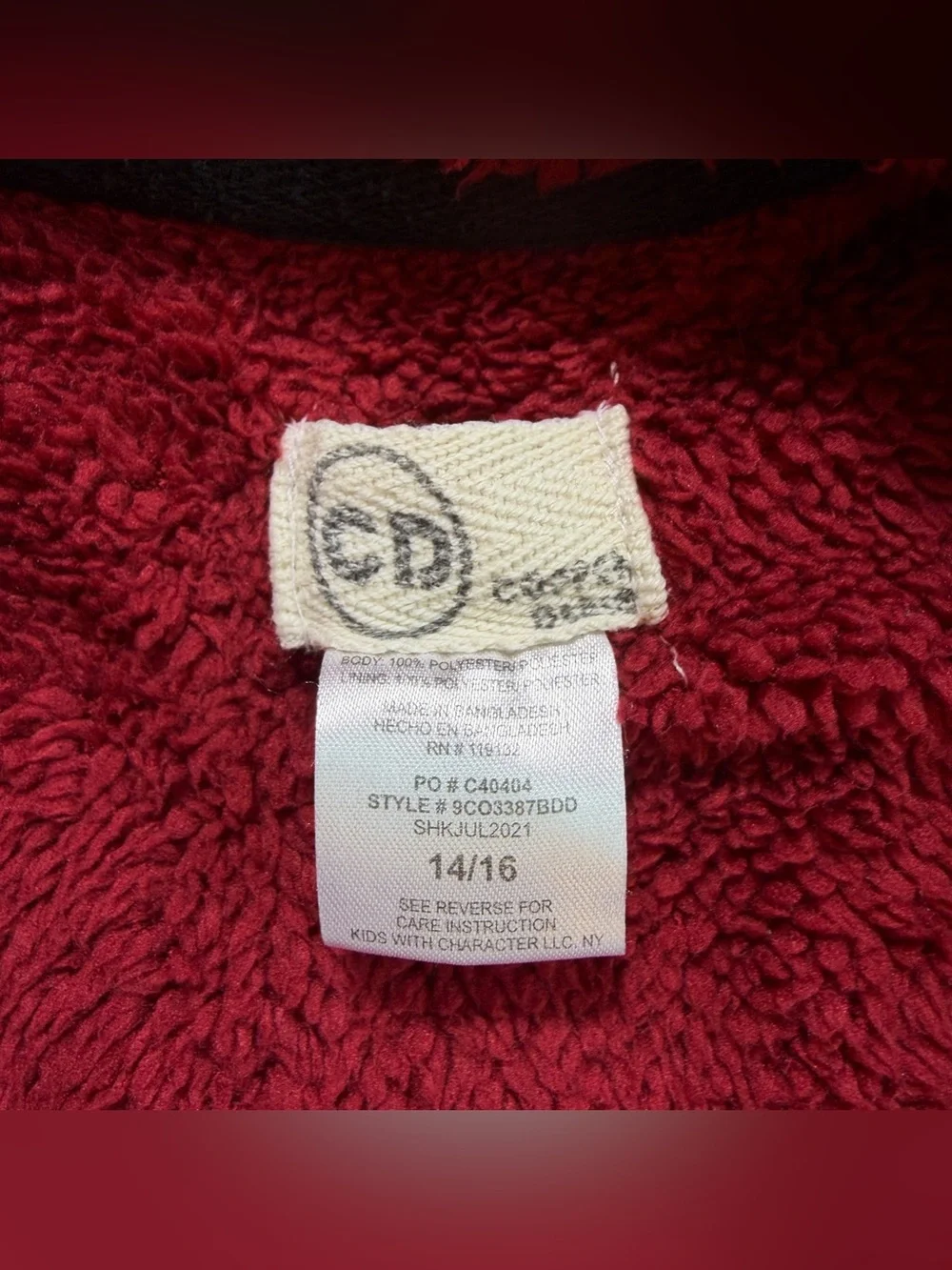 COOKIES BRAND Kids Sherpa Lined Zip Up Long Sleeve Sweater Hoodie Size 14/16